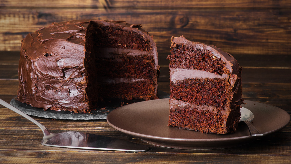 Devil's food cake and slice