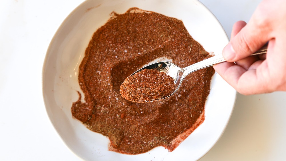 taco seasoning in bowl with spoon