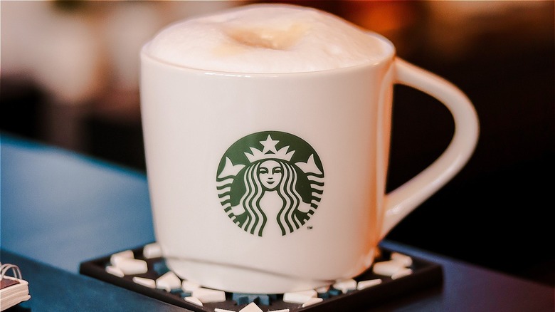 Latte in Starbucks mug