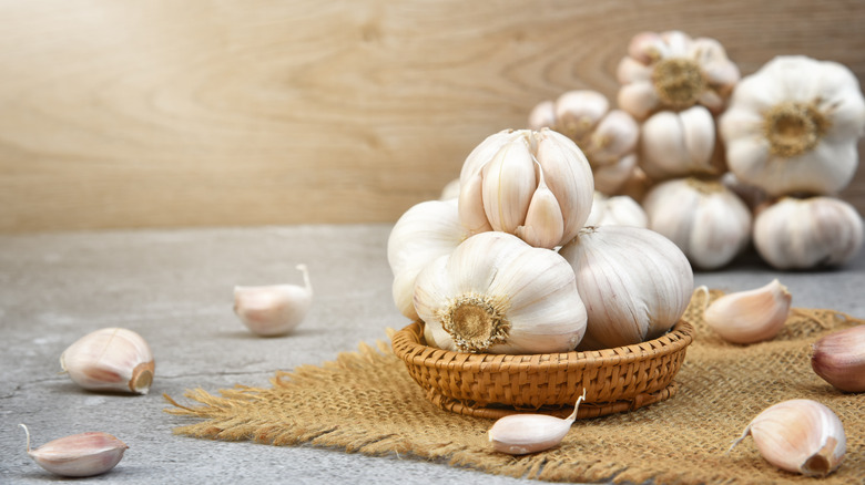 Garlic in a basket