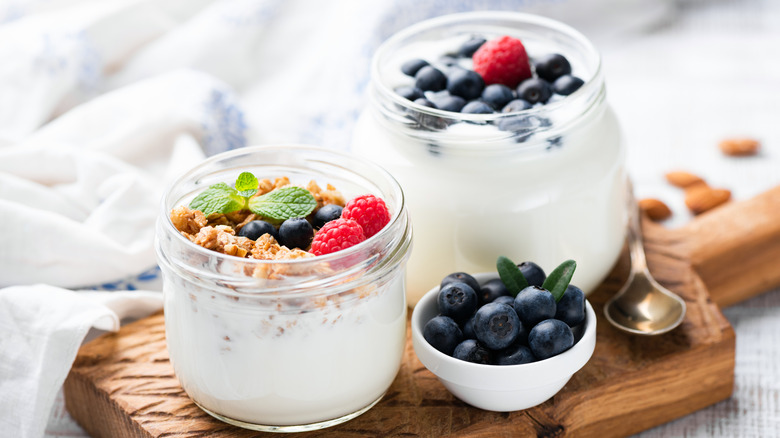 Yogurt with fresh berries and granola