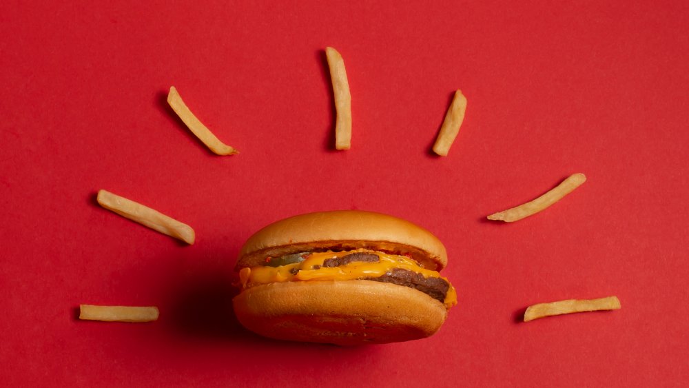 McDonald's cheeseburger and fries