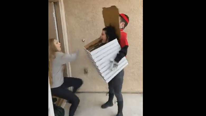 Fake delivery man prank