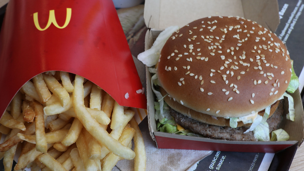 McDonald's french fries and hamburger