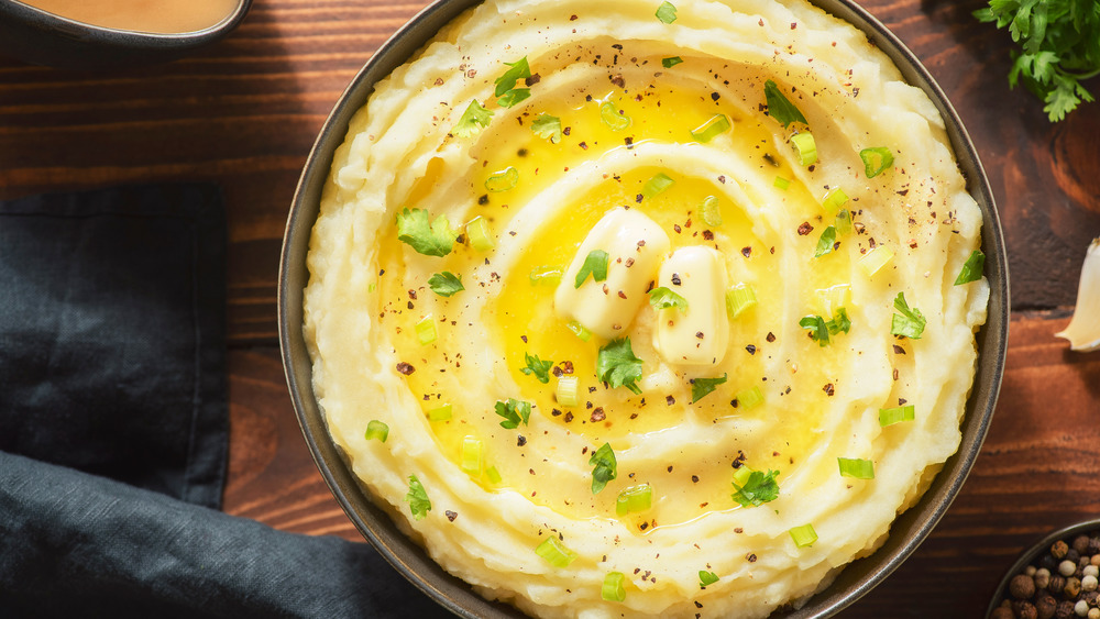 Buttery mashed potatoes in a bowl