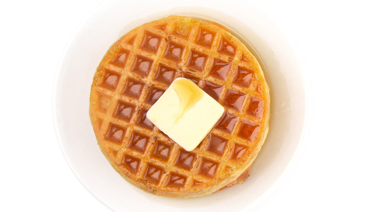 waffle on white plate