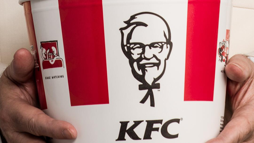 KFC logo on bucket of chicken