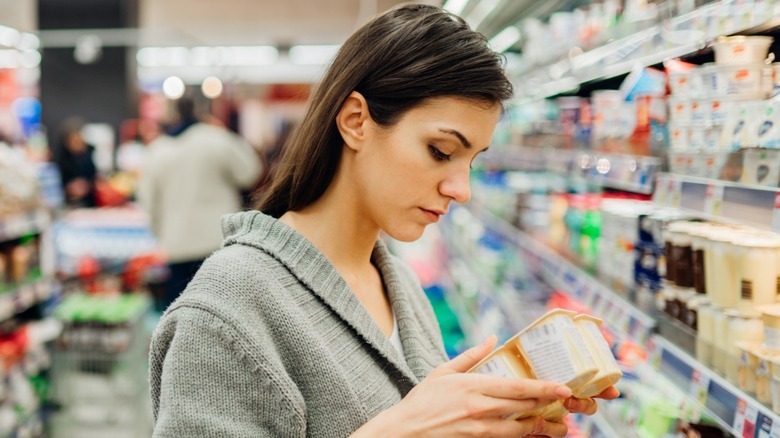 Woman shopping at grocery store