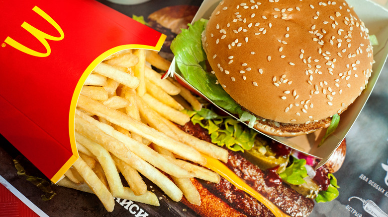 A burger and fries from McDonald's