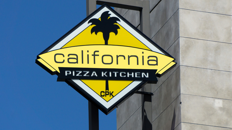 A California Pizza Kitchen sign