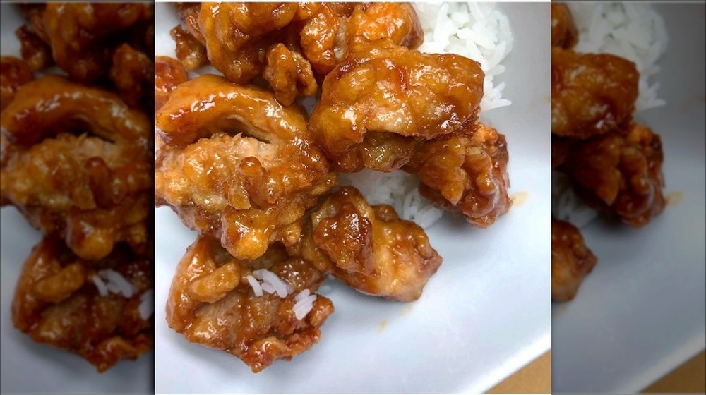 Trader Joe's Mandarin Orange Chicken prepared
