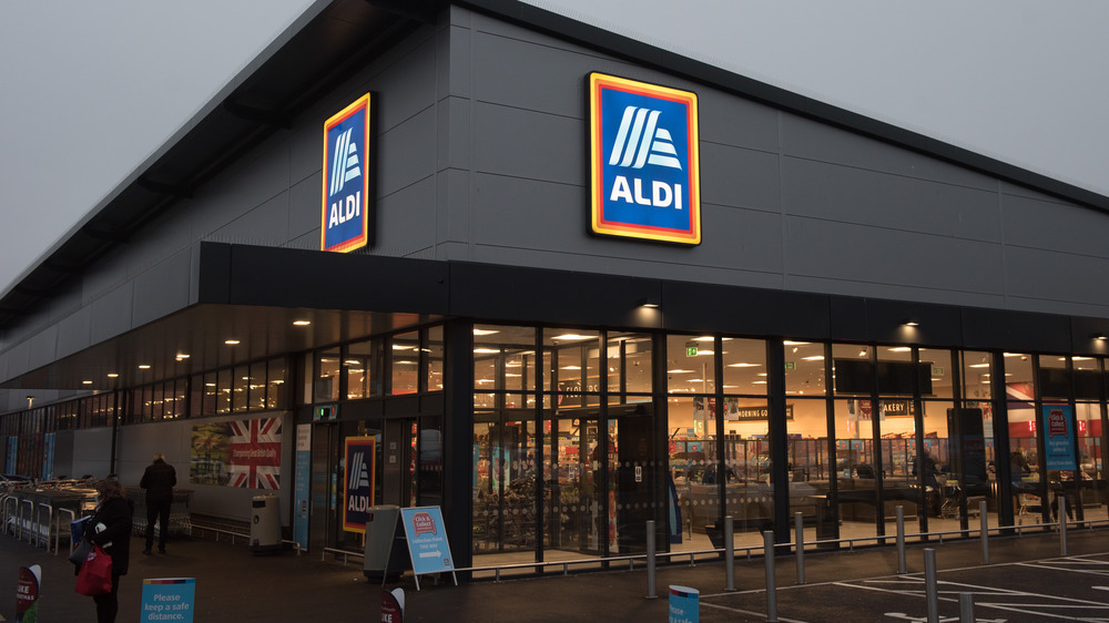 Aldi store at dusk