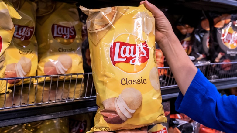 Bag of Lay's chips in grocery store