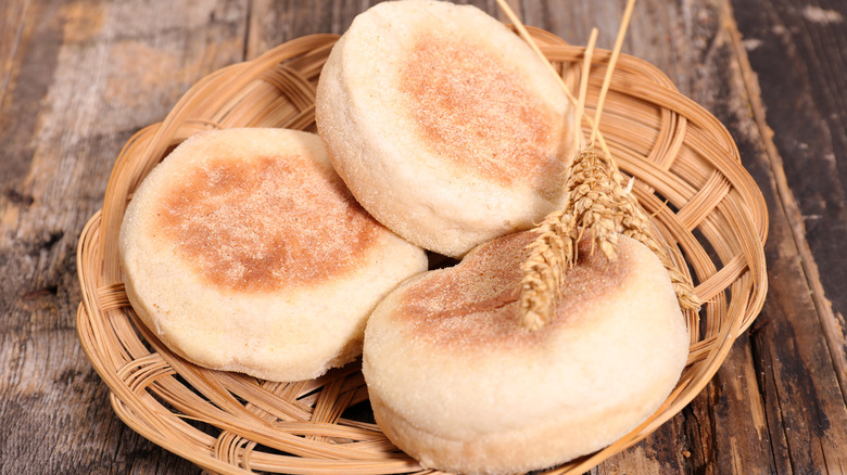 basket of English muffins