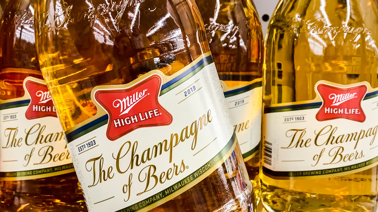 Bottles of Miller High Life