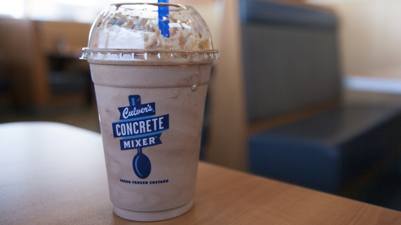 Culver's Concrete Mixer on restaurant table.