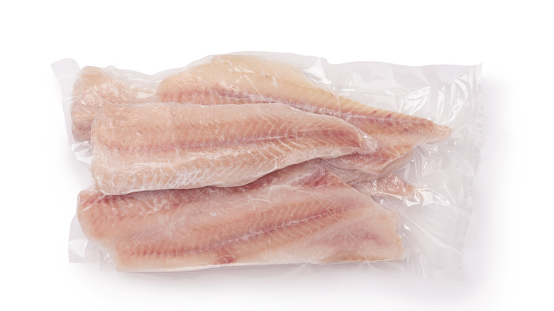 Frozen fish in packaging