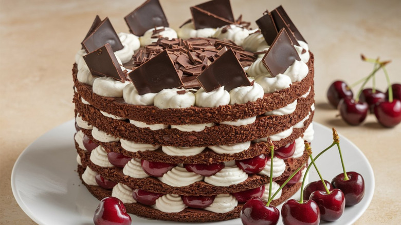 Black Forest cake with cherries