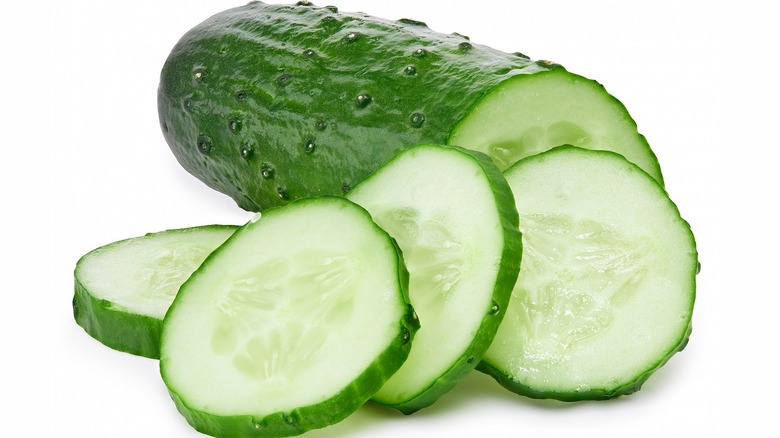 Sliced fresh cucumber 