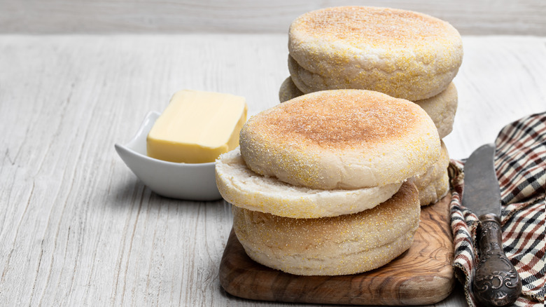 English muffins and butter