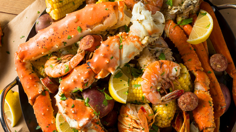 cajun shrimp, crab, potato boil
