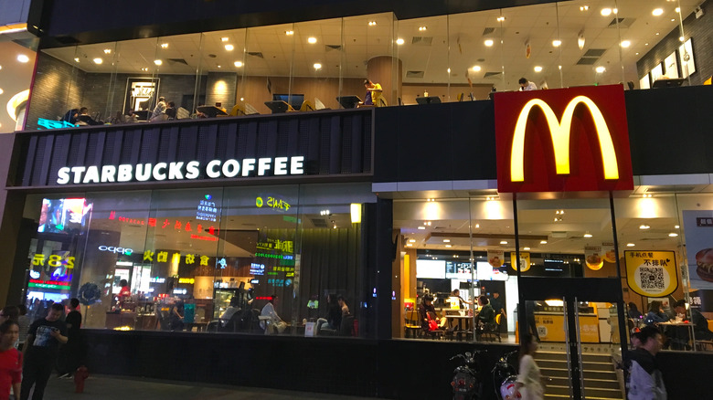 Starbucks next to McDonald's