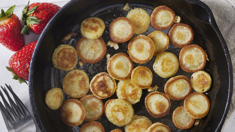 pan of mini pancakes