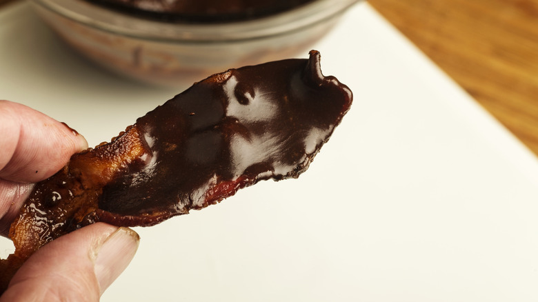 Chocolate-covered bacon