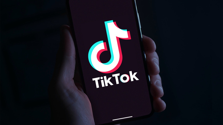 TikTok logo on screen