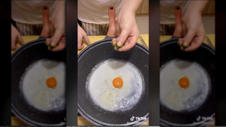 Screenshot of TikTok viral egg video
