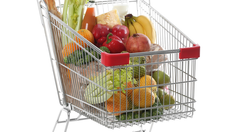 cart with groceries