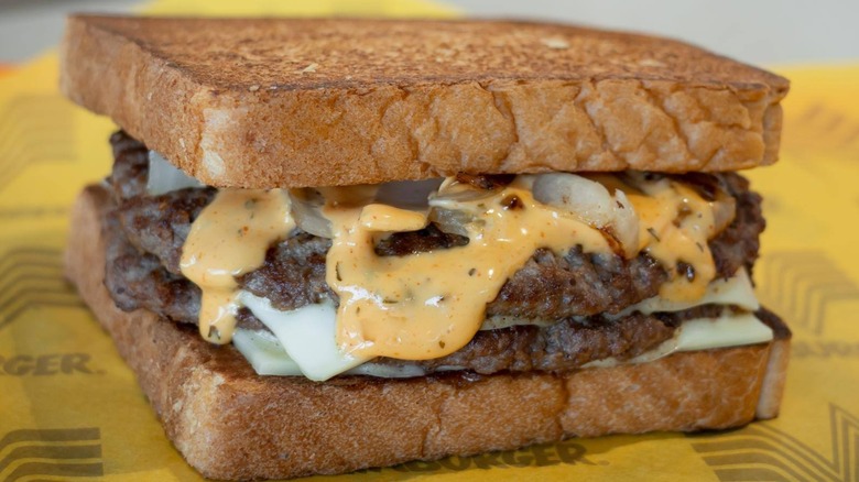 juicy Whataburger patty melt