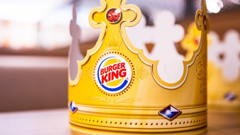 burger king crown on table