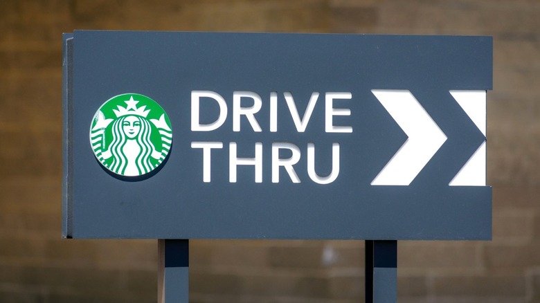 starbucks drive-thru sign