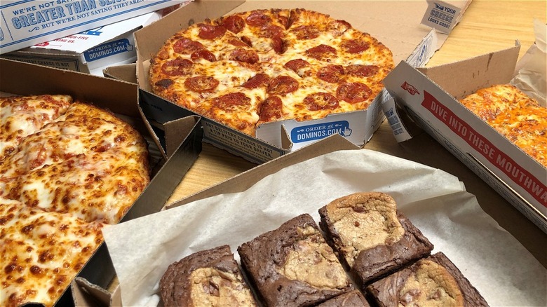 Domino's pizza and dessert