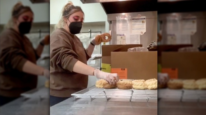 TikTok video of baking frozen donuts at Dunkin'