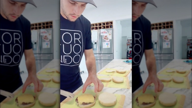dad making homemade mcdonald's
