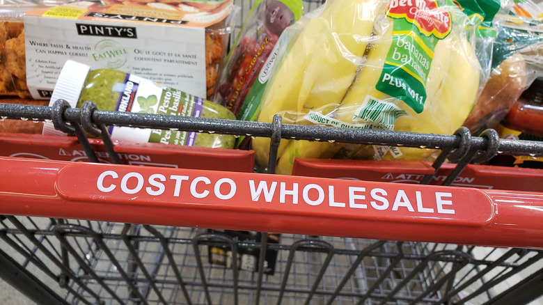 Close up of Costco grocery cart