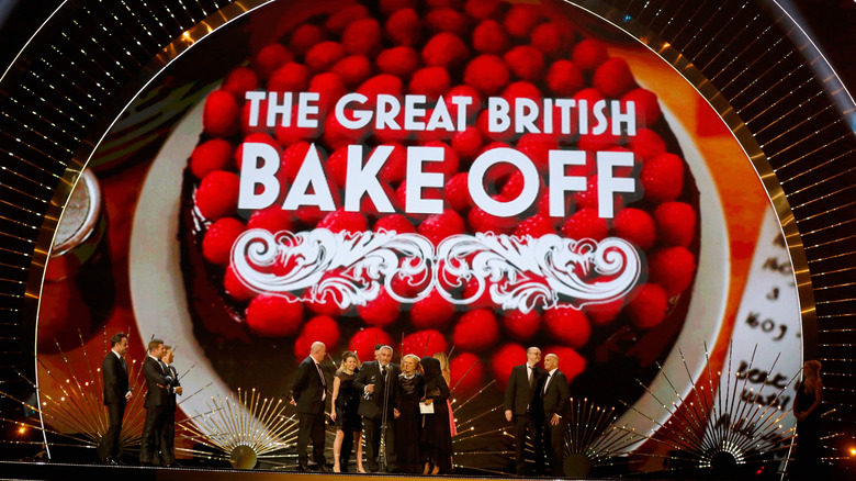 Awards stage with GBBO logo