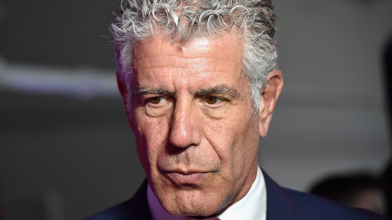 Anthony bourdain looking serious