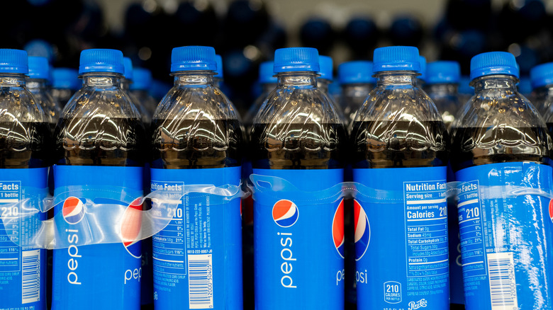 Various bottles of Pepsi 