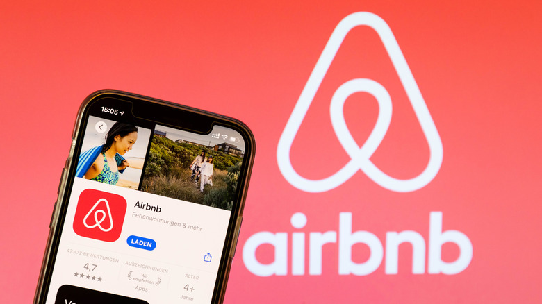 Airbnb app on phone