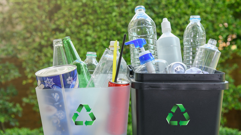 Plastic in recycling bins