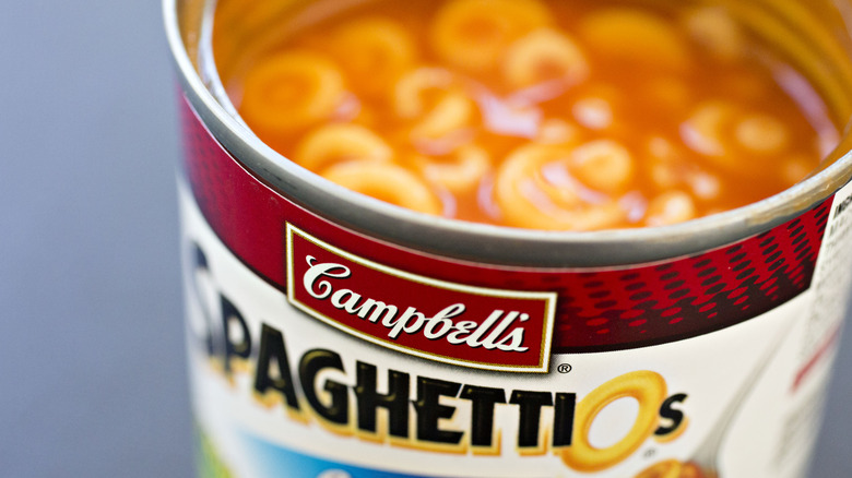 opened Campbell's SpaghettiOs can