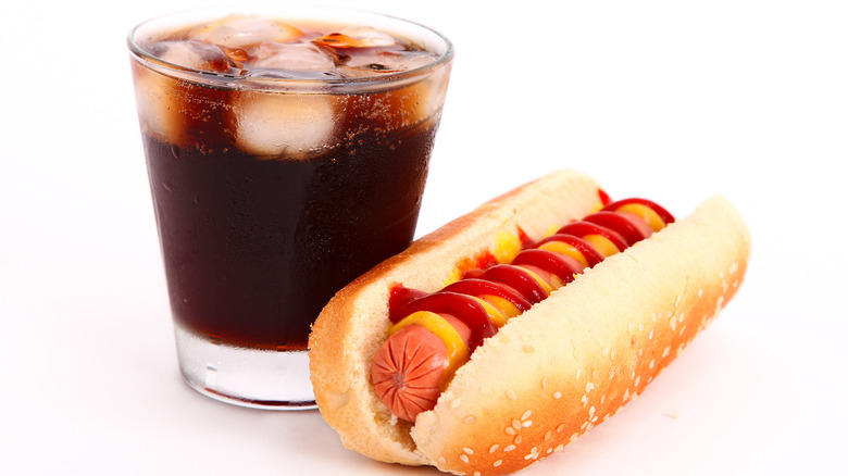 Hot dog and soda