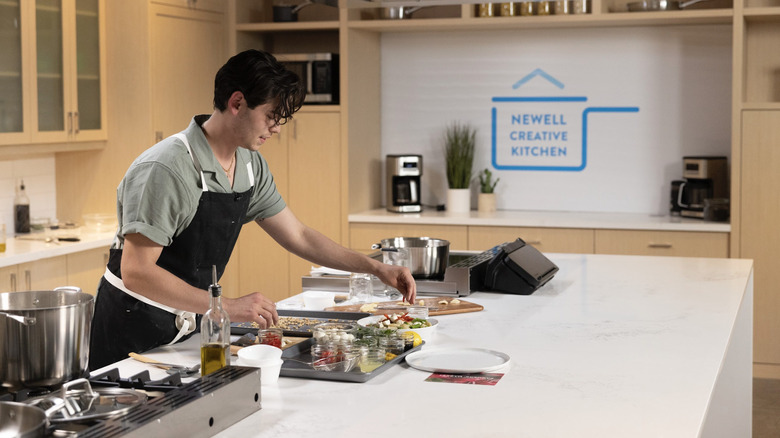 Jeremy Scheck working in a Newell Creative Kitchen