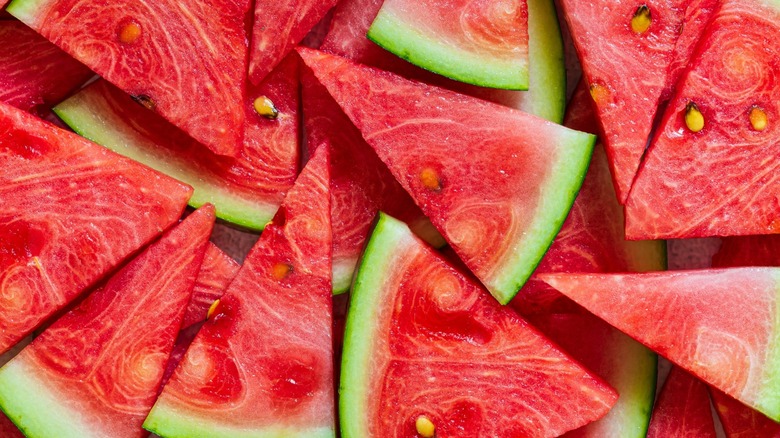 close-up of sliced watermelon