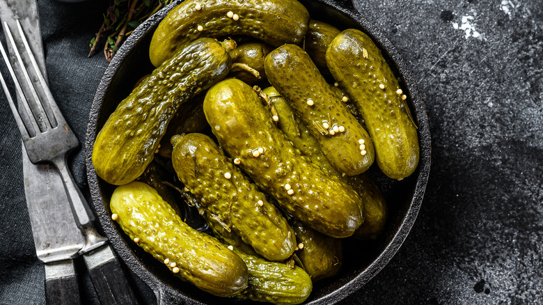 Pickles in pan