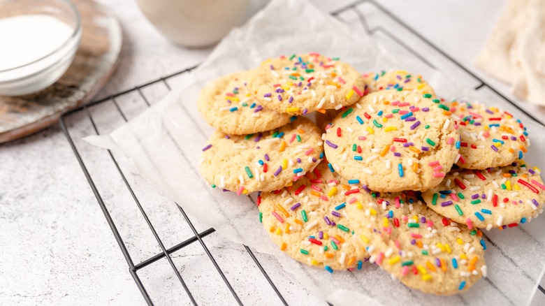 sugar cookies with rainbow sprinkles