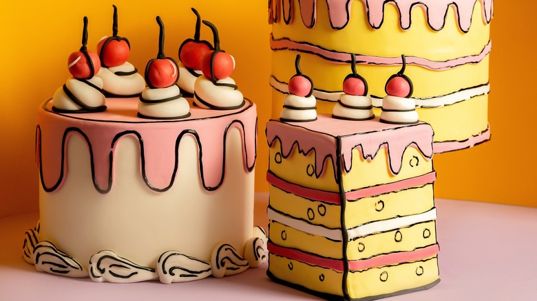 2D cartoon cakes